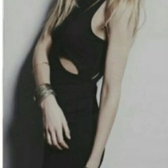 NWT Blessed Are Meek S Sexy Holey Smoke BodyCon Dress Black Cut Out Boho Indie - Picture 2 of 13